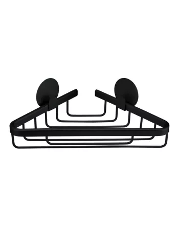 Panier Angle de Douche Auto-Adhésif Rocco Noir - Kleine Wolke