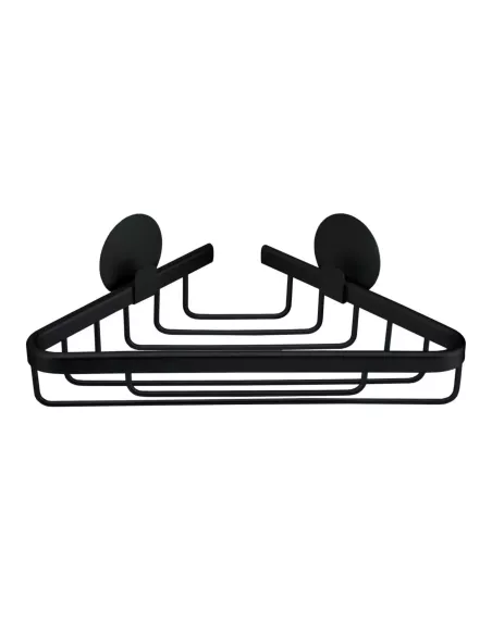 Panier Angle de Douche Auto-Adhésif Rocco Noir - Kleine Wolke