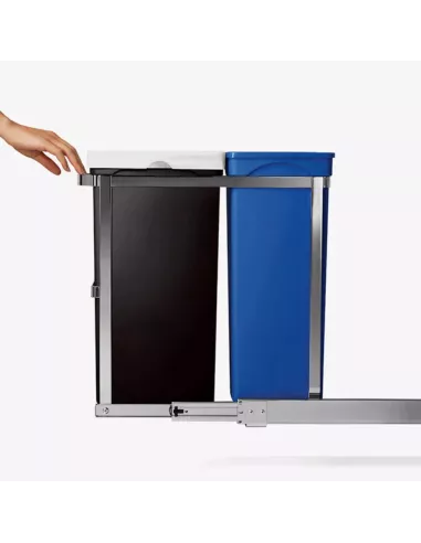 Poubelle Tri Sélectif Coulissante pour placard -2 Bacs - 35L - Simplehuman