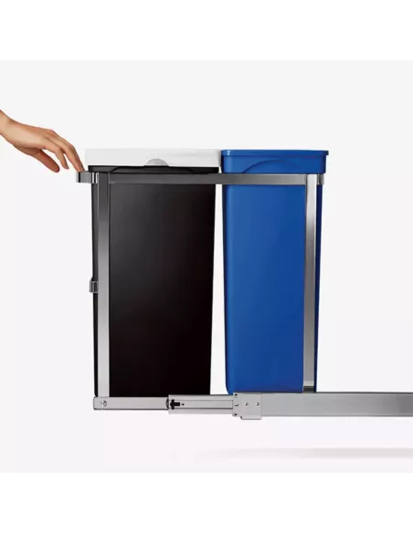 Poubelle Tri Sélectif Coulissante pour placard -2 Bacs - 35L - Simplehuman