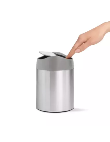 Mini Poubelle à bascule - 1,5L  - Inox Brossé