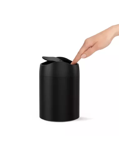 Mini Poubelle à bascule - 1,5L  - Noir Mat