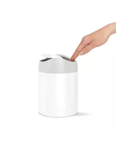 Mini Poubelle à bascule - 1,5L  - Blanc