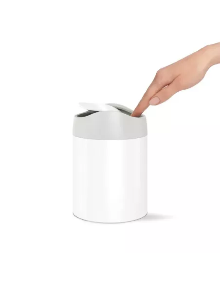 Mini Poubelle à bascule - 1,5L  - Blanc
