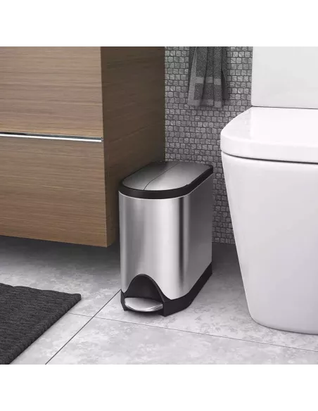 Poubelle Papillon à pédale - 10L - Inox Brossé