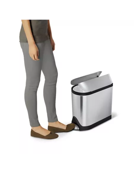 Poubelle Papillon à pédale - 10L - Inox Brossé