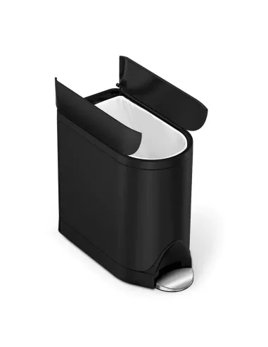 Poubelle Papillon à pédale - 10L - Noir Mat
