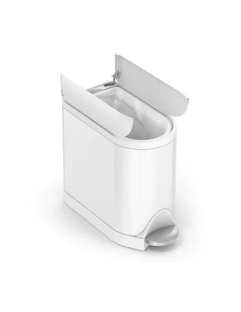 Poubelle Papillon à pédale - 10L - Blanc 2
