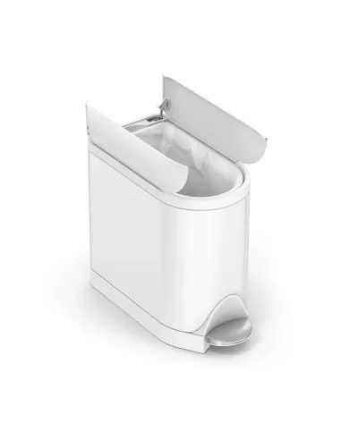Poubelle Papillon à pédale - 10L - Blanc