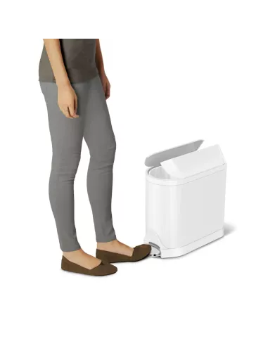 Poubelle Papillon à pédale - 10L - Blanc