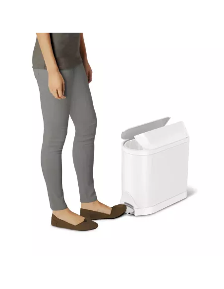 Poubelle Papillon à pédale - 10L - Blanc