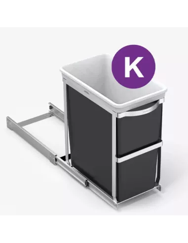 Poubelle Coulissante pour placard  - 1 Bac - 30L
