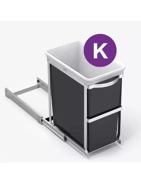 Poubelle Coulissante pour placard  - 1 Bac - 30L