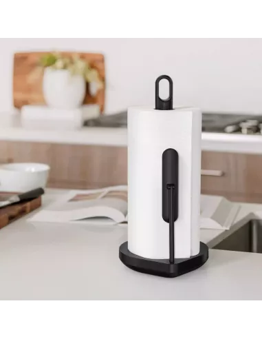 Porte Essuie-tout avec Bras de tension - Acier Noir Mat