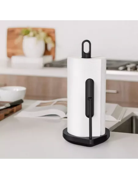 Porte Essuie-tout avec Bras de tension - Acier Noir Mat