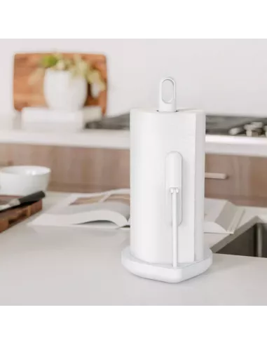 Porte Essuie-tout avec Bras de tension - Acier Blanc