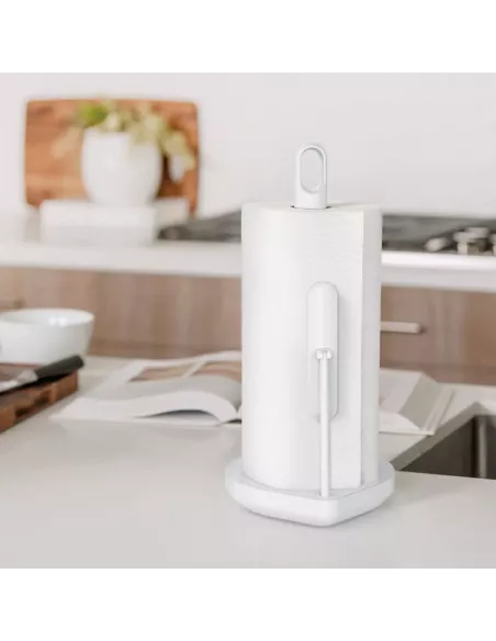 Porte Essuie-tout avec Bras de tension - Acier Blanc