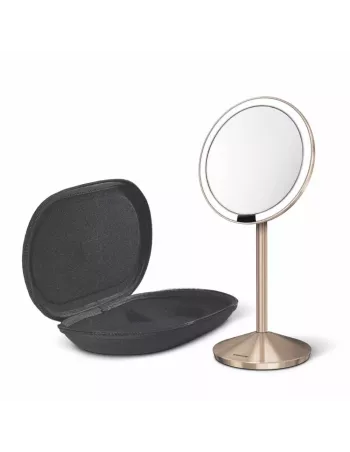 Miroir maquillage LED repliable - Grossissement x10 - Inox Or Rosé