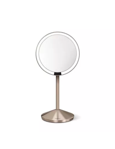 Miroir maquillage LED repliable - Grossissement x10 - Inox Or Rosé