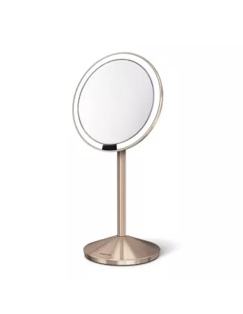 Miroir maquillage LED repliable - Grossissement x10 - Inox Or Rosé 2