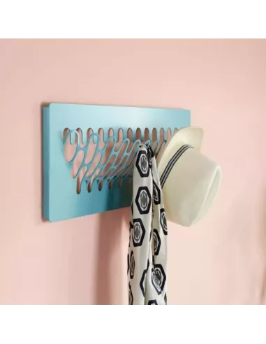 Porte Manteau Mural Design James Turquoise Pastel - Konstantin Slawinski