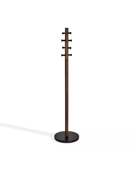 Porte Manteau Sur Pied - Pillar - Noir et Noyer - Umbra