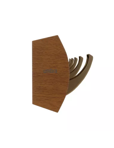 Porte Manteau Mural Flip 5 Hook - coloris Or et Noyer