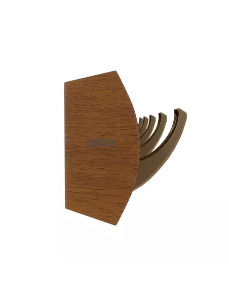 Porte Manteau Mural Flip 5 Hook - coloris Or et Noyer