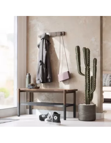 Porte Manteau Mural - Flip 5 crochets - Gris / Etain