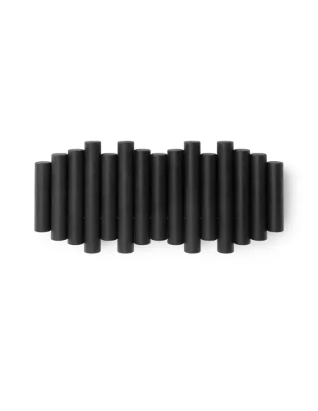 Porte Manteau Mural - Picket Rail Bois 5 crochets - Noir