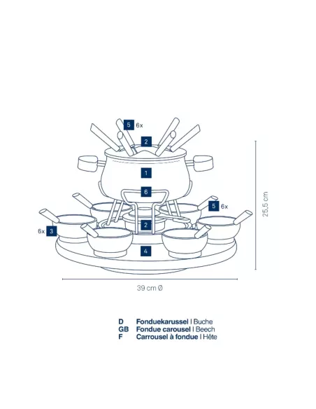 Carrousel à fondue Natura (23 pièces) - Kela