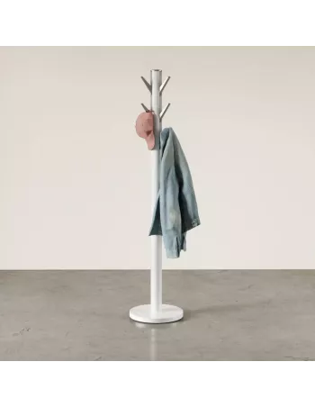 Porte manteaux sur pied - 9 crochets escamotables - Flapper Blanc - Umbra 2