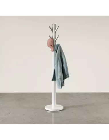Porte manteaux sur pied - 9 crochets escamotables - Flapper Blanc - Umbra