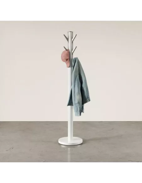 Porte manteaux sur pied - 9 crochets escamotables - Flapper Blanc - Umbra
