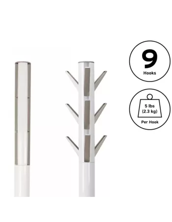 Porte manteaux sur pied - 9 crochets escamotables - Flapper Blanc - Umbra 2