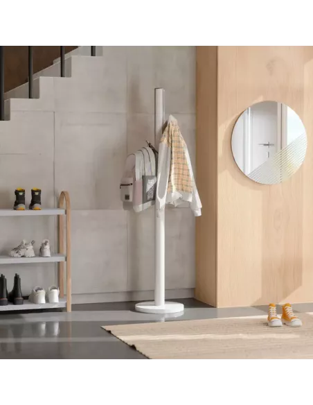 Porte manteaux sur pied - 9 crochets escamotables - Flapper Blanc - Umbra