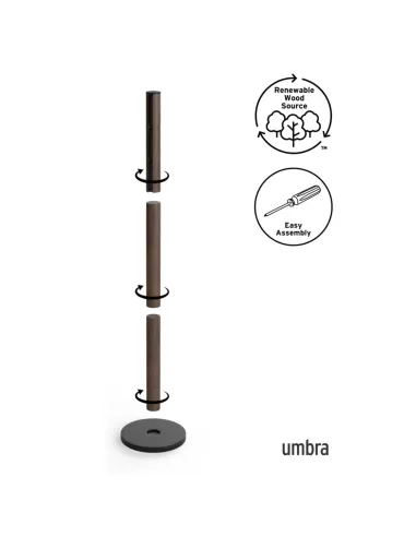 Porte manteaux sur pied - 9 crochets escamotables - Flapper Noir et Noyer