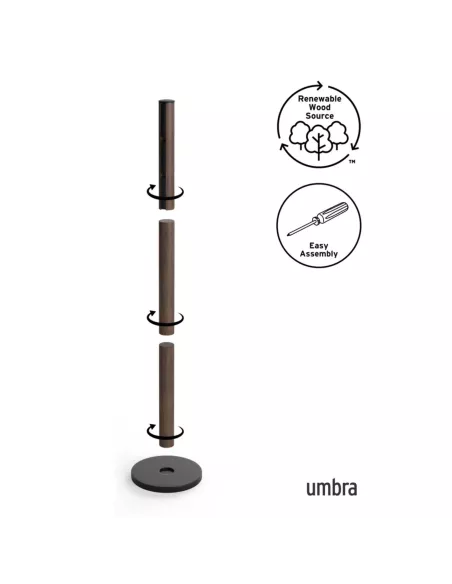 Porte manteaux sur pied - 9 crochets escamotables - Flapper Noir et Noyer