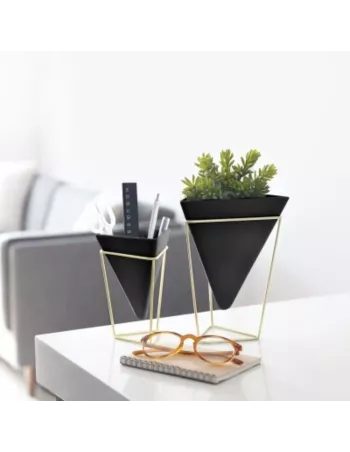 Pot de Fleur de table ou Vide poche à poser - Trigg - Céramique Noire - Lot de 2 2