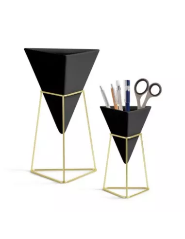 Pot de Fleur de table ou Vide poche à poser - Trigg - Céramique Noire - Lot de 2