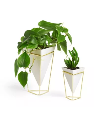 Pot de Fleur de table ou Vide poche à poser - Trigg - Céramique Blanche - Lot de 2