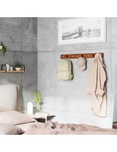 Porte manteau mural - Flip 8 Crochets - Noyer / Doré - Umbra