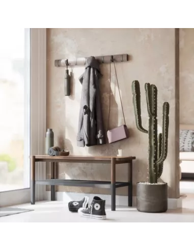 Porte manteau mural - Flip 8 Crochets - Gris / Etain