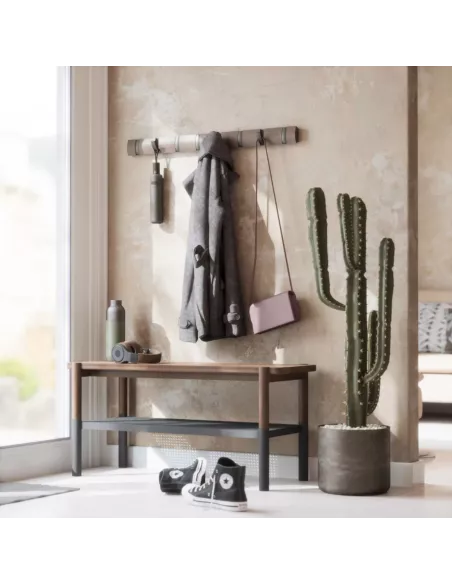 Porte manteau mural - Flip 8 Crochets - Gris / Etain