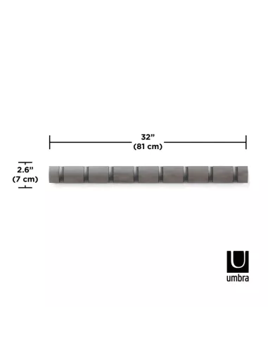 Porte manteau mural - Flip 8 Crochets - Gris / Etain