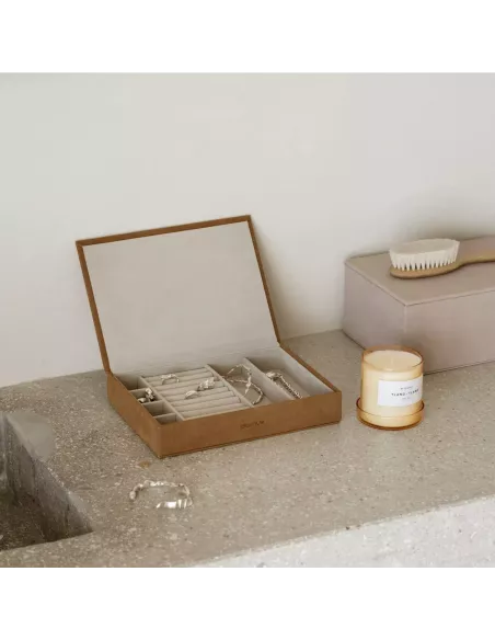 Boîte à bijoux - Sahla M en Suédine - Coloris Indian Tan