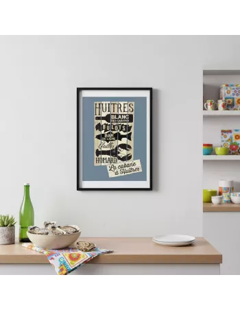 La Cabane à Huitres - Affiche vintage 30x40cm - Derrière La Porte 2