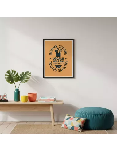 Cuisine Locale - Affiche vintage 30x40cm - Derrière La Porte