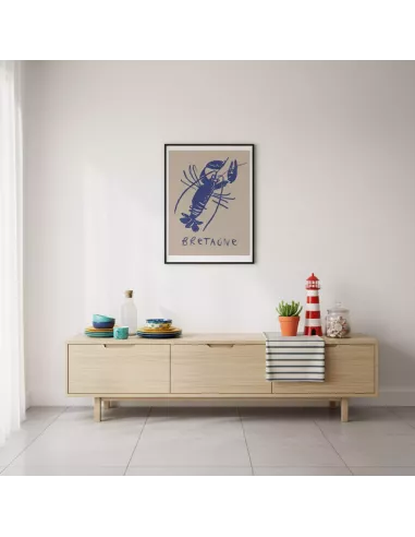 Bretagne Homard - Affiche vintage 30x40cm - Derrière La Porte