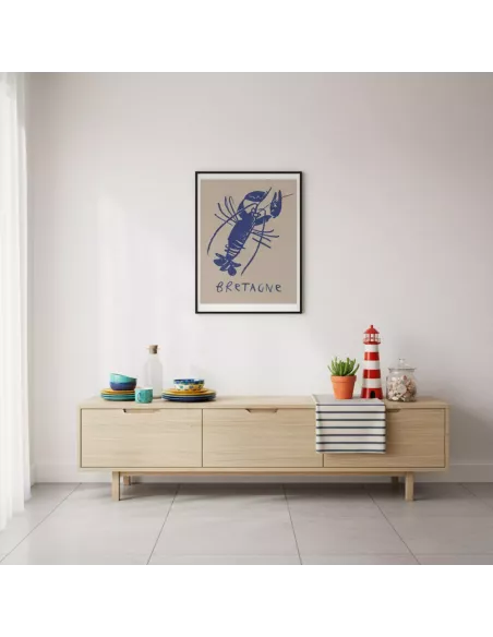 Bretagne Homard - Affiche vintage 30x40cm - Derrière La Porte